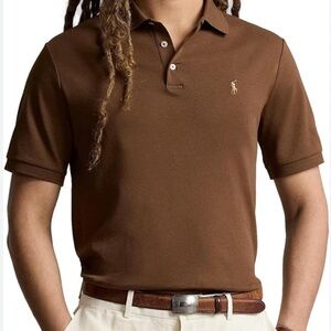 POLO RALPH LAUREN New Men’s Pima Soft Touch Classic Polo Shirt Brown Sz XL *Flaw